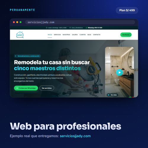 Plan Web para profesionales - Peruanamente