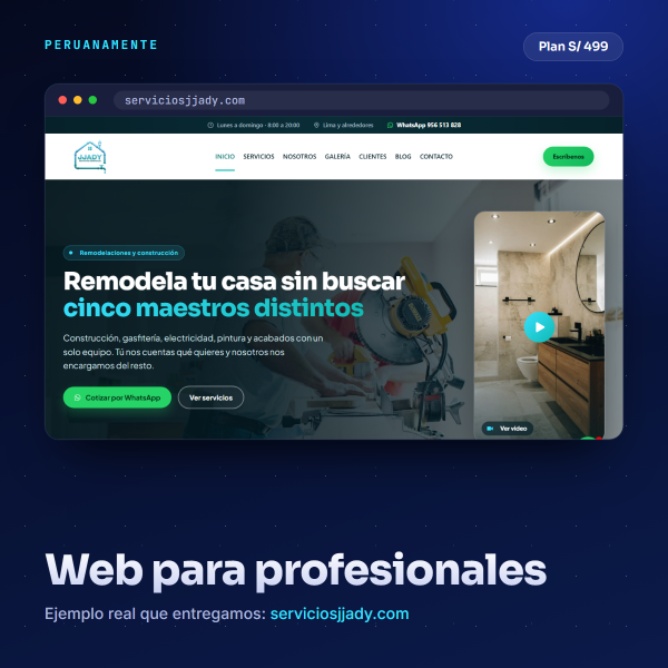 Plan Web para profesionales - Peruanamente